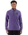 Arizona Diamondbacks Cooperstown Cutter & Buck Adapt Recycled Soft Knit Stripe Mens Quarter Zip Pullover College Purple Heather Front Thumbnail Image