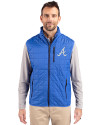 Atlanta Braves Cutter & Buck Rainier PrimaLoft® Mens Big and Tall Eco Insulated Full Zip Puffer Vest Royal Front Thumbnail Image