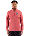 St. Louis Cardinals Cutter & Buck Adapt Recycled Soft Knit Stripe Mens Quarter Zip Pullover Cardinal Red Heather Front Thumbnail Image