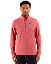 Seattle Mariners Stars & Stripes Cutter & Buck Adapt Recycled Soft Knit Stripe Mens Quarter Zip Pullover Cardinal Red Heather Front Thumbnail Image