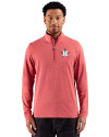 Houston Astros Stars & Stripes Cutter & Buck Adapt Recycled Soft Knit Stripe Mens Quarter Zip Pullover Cardinal Red Heather Front Thumbnail Image