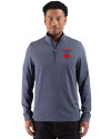 Toronto Blue Jays City Connect Cutter & Buck Adapt Recycled Soft Knit Stripe Mens Big & Tall Quarter Zip Pullover Navy Blue Heather Front Thumbnail Image