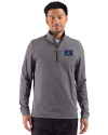 Arizona Diamondbacks City Connect- Cutter & Buck Adapt Recycled Soft Knit Stripe Mens Big & Tall Quarter Zip Pullover Black Heather Front Thumbnail Image