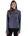 Minnesota Twins Cooperstown Cutter & Buck Adapt Recycled Soft Knit Stripe Womens Quarter Zip Pullover Navy Blue Heather Front Thumbnail Image