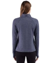 Milwaukee Brewers Mono Cutter & Buck Adapt Recycled Soft Knit Stripe Womens Quarter Zip Pullover Navy Blue Heather Back Thumbnail Image