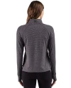 Chicago White Sox Mono Cutter & Buck Adapt Recycled Soft Knit Stripe Womens Quarter Zip Pullover Black Heather Back Thumbnail Image