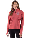 Washington Nationals Stars & Stripes Cutter & Buck Adapt Recycled Soft Knit Stripe Womens Quarter Zip Pullover Cardinal Red Heather Front Thumbnail Image