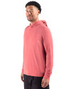 Minnesota Twins Cooperstown Cutter & Buck Adapt Recycled Soft Knit Stripe Mens Hooded Pullover Cardinal Red Heather Side Thumbnail Image