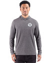 Milwaukee Brewers Mono Cutter & Buck Adapt Recycled Soft Knit Stripe Mens Hooded Pullover Black Heather Front Thumbnail Image