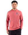 Minnesota Twins Stars & Stripes Cutter & Buck Adapt Recycled Soft Knit Stripe Mens Hooded Pullover Cardinal Red Heather Front Thumbnail Image