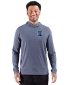 View image 1: Philadelphia Phillies City Connect Cutter & Buck Adapt Recycled Soft Knit Stripe Mens Hooded Pullover Navy Blue Heather Front