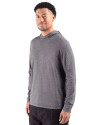 Colorado Rockies Mono Cutter & Buck Adapt Recycled Soft Knit Stripe Mens Hooded Pullover Black Heather Side Thumbnail Image