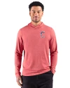 Cleveland Guardians Stars & Stripes Cutter & Buck Adapt Recycled Soft Knit Stripe Mens Hooded Pullover Cardinal Red Heather Front Thumbnail Image