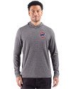 Chicago Cubs Cutter & Buck Adapt Recycled Soft Knit Stripe Mens Big & Tall Hooded Pullover Black Heather Front Thumbnail Image