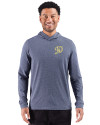 Los Angeles Dodgers City Connect- Cutter & Buck Adapt Recycled Soft Knit Stripe Mens Big & Tall Hooded Pullover Navy Blue Heather Front Thumbnail Image