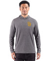 San Diego Padres Cutter & Buck Adapt Recycled Soft Knit Stripe Mens Big & Tall Hooded Pullover Black Heather Front Thumbnail Image