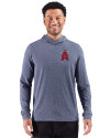 Los Angeles Angels City Connect Cutter & Buck Adapt Recycled Soft Knit Stripe Mens Big & Tall Hooded Pullover Navy Blue Heather Front Thumbnail Image