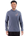 Washington Nationals Stars & Stripes Cutter & Buck Adapt Recycled Soft Knit Stripe Mens Big & Tall Hooded Pullover Navy Blue Heather Front Thumbnail Image