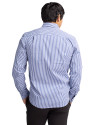 Chicago Cubs Cutter & Buck Easy Care Stretch Gingham Mens Big and Tall Long Sleeve Dress Shirt Tour Blue Back Thumbnail Image