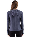 Boston Red Sox Cutter & Buck Adapt Recycled Soft Knit Stripe Womens Hooded Pullover Navy Blue Heather Back Thumbnail Image