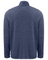 New York City FC Cutter & Buck Adapt Recycled Soft Knit Stripe Mens Quarter Zip Pullover Navy Blue Heather Mannequin Back Thumbnail Image