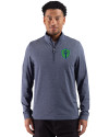 Seattle Sounders FC Cutter & Buck Adapt Recycled Soft Knit Stripe Mens Big & Tall Quarter Zip Pullover Navy Blue Heather Front Thumbnail Image