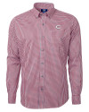 Cincinnati Reds Cutter & Buck Versatech Multi Check Stretch Mens Big and Tall Long Sleeve Dress Shirt Red Mannequin Thumbnail Image