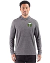 Portland Timbers Cutter & Buck Adapt Recycled Soft Knit Stripe Mens Big & Tall Hooded Pullover Black Heather Front Thumbnail Image