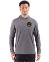 Houston Dynamo FC Cutter & Buck Adapt Recycled Soft Knit Stripe Mens Big & Tall Hooded Pullover Black Heather Front Thumbnail Image