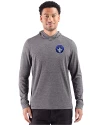 CF Montréal Cutter & Buck Adapt Recycled Soft Knit Stripe Mens Big & Tall Hooded Pullover Black Heather Front Thumbnail Image