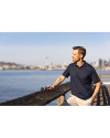 Cutter & Buck Coastline Recycled Double Peached Mens Big & Tall Polo Navy Blue Lifestyle 9 Thumbnail Image