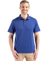 Cutter & Buck Coastline Recycled Double Peached Mens Big & Tall Polo Tour Blue Front Thumbnail Image