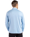 Cutter & Buck Coastline Recycled Double Peached Mens Big & Tall Quarter Zip Pullover Atlas Light Blue Back Thumbnail Image