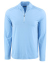 Cutter & Buck Coastline Recycled Double Peached Mens Big & Tall Quarter Zip Pullover Atlas Light Blue Mannequin Thumbnail Image