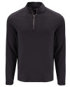 Cutter & Buck Coastline Recycled Double Peached Mens Big & Tall Quarter Zip Pullover Black Mannequin Thumbnail Image