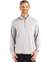 Cutter & Buck Coastline Recycled Double Peached Mens Big & Tall Quarter Zip Pullover CONCRETE Front Thumbnail Image