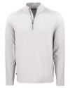 Cutter & Buck Coastline Recycled Double Peached Mens Big & Tall Quarter Zip Pullover CONCRETE Mannequin Thumbnail Image