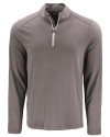 Cutter & Buck Coastline Recycled Double Peached Mens Big & Tall Quarter Zip Pullover Elemental Grey Mannequin Thumbnail Image