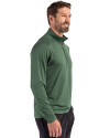 Cutter & Buck Coastline Recycled Double Peached Mens Big & Tall Quarter Zip Pullover Hunter Green Side Thumbnail Image