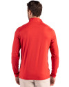 Cutter & Buck Coastline Recycled Double Peached Mens Big & Tall Quarter Zip Pullover Red Back Thumbnail Image