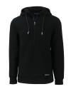 Cutter & Buck Roam Recycled Buttery-Soft Knit Mens Big & Tall Half Zip Hooded Pullover Black Mannequin Thumbnail Image