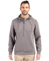 Cutter & Buck Roam Recycled Buttery-Soft Knit Mens Big & Tall Half Zip Hooded Pullover Elemental Grey Front Thumbnail Image