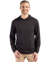 Cutter & Buck Coastline Recycled Double Peached Mens Big & Tall Hooded Pullover Black Front Thumbnail Image