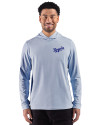 Kansas City Royals Cooperstown Cutter & Buck Adapt Recycled Soft Knit Stripe Mens Hooded Pullover Tour Blue Heather/White Front Thumbnail Image