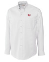 Cincinnati Reds Cutter & Buck Epic Easy Care Nailshead Mens Big and Tall Long Sleeve Dress Shirt White Mannequin Thumbnail Image