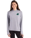 Miami Dolphins Rivalries Cutter & Buck Adapt Recycled Soft Knit Stripe Womens Hooded Pullover Black Heather/White Front Thumbnail Image
