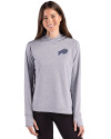 Buffalo Bills Rivalries Cutter & Buck Adapt Recycled Soft Knit Stripe Womens Hooded Pullover Black Heather/White Front Thumbnail Image