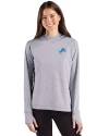 Detroit Lions Cutter & Buck Adapt Recycled Soft Knit Stripe Womens Hooded Pullover Black Heather/White Front Thumbnail Image