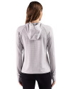 San Francisco Giants Cutter & Buck Adapt Recycled Soft Knit Stripe Womens Hooded Pullover Polished Heather/White Back Thumbnail Image