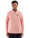 View image 1: Chicago Bears - Cutter & Buck Adapt Recycled Soft Knit Stripe Mens Quarter Zip Pullover  College Orange Heather/White Front